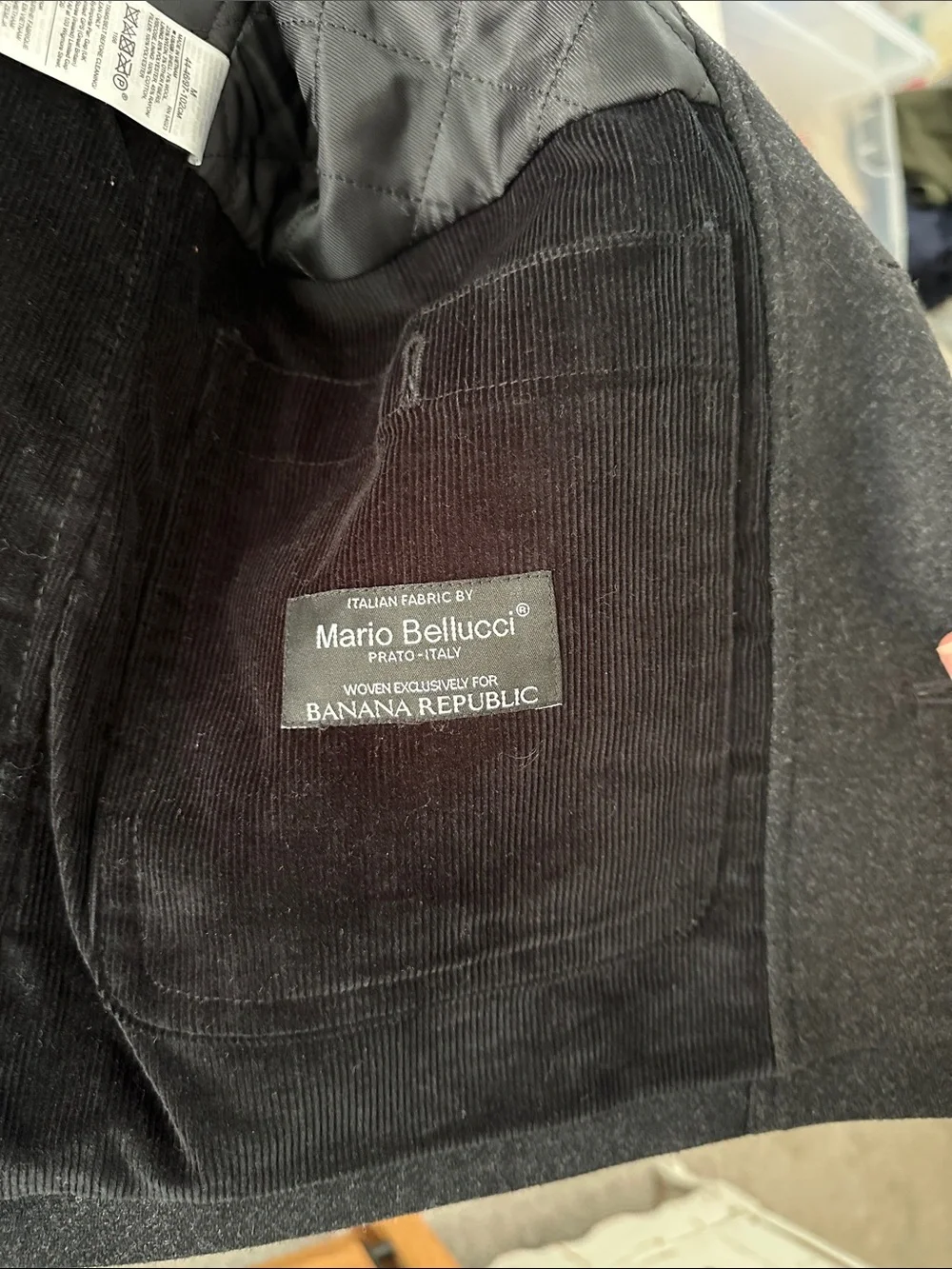 Banana Republic Men's Dark Gray Wool-Blend Pea Coat